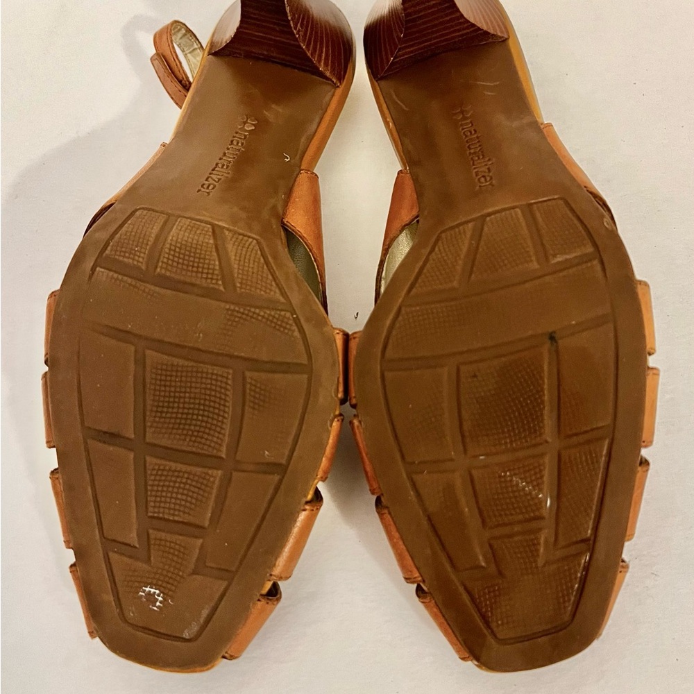 Naturalizer Brown Peep-Toe Slingback Heels - Picture 6 of 6